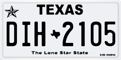 TX license plate DIH2105