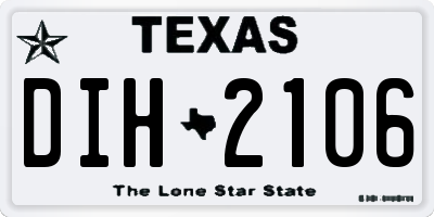 TX license plate DIH2106