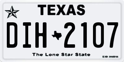 TX license plate DIH2107