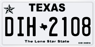 TX license plate DIH2108