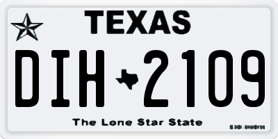 TX license plate DIH2109