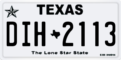 TX license plate DIH2113