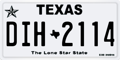 TX license plate DIH2114