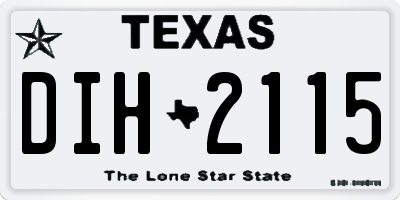 TX license plate DIH2115