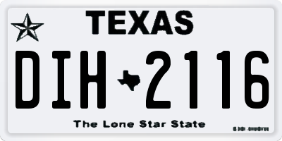 TX license plate DIH2116