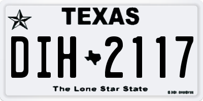 TX license plate DIH2117