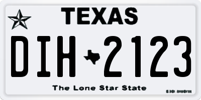 TX license plate DIH2123