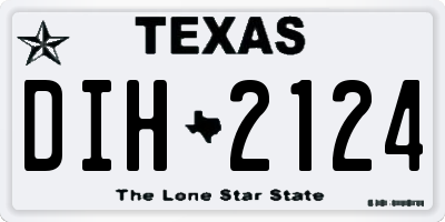 TX license plate DIH2124