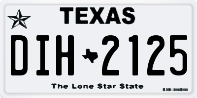 TX license plate DIH2125