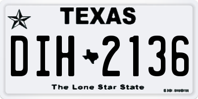 TX license plate DIH2136
