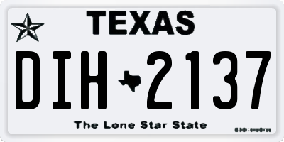 TX license plate DIH2137