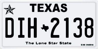 TX license plate DIH2138