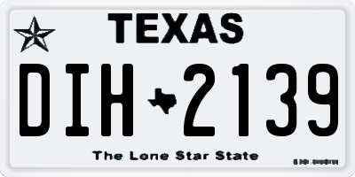 TX license plate DIH2139
