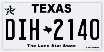 TX license plate DIH2140