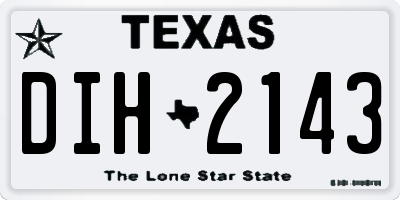 TX license plate DIH2143