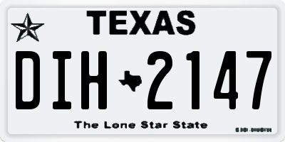 TX license plate DIH2147