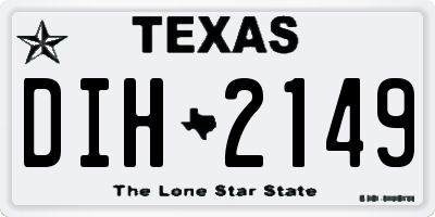 TX license plate DIH2149