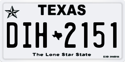 TX license plate DIH2151