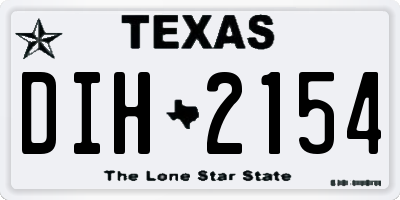 TX license plate DIH2154