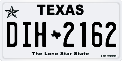 TX license plate DIH2162
