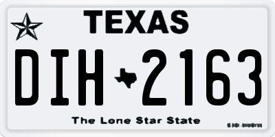 TX license plate DIH2163
