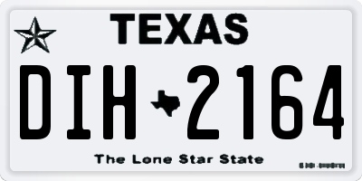 TX license plate DIH2164