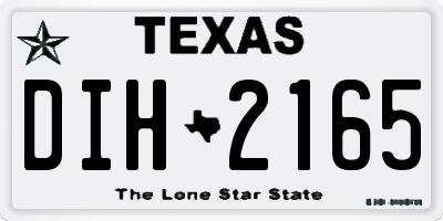 TX license plate DIH2165