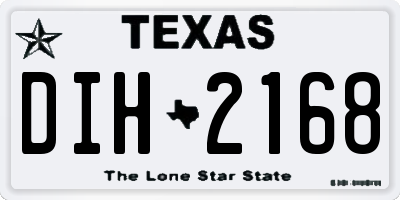 TX license plate DIH2168