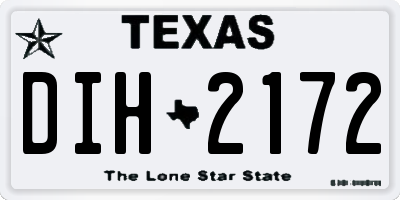 TX license plate DIH2172