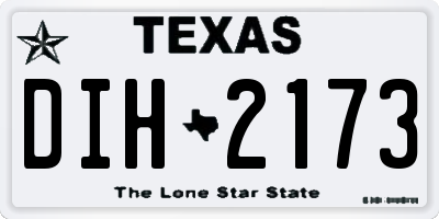 TX license plate DIH2173