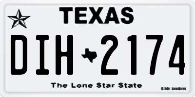 TX license plate DIH2174