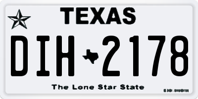 TX license plate DIH2178