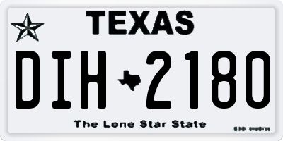 TX license plate DIH2180