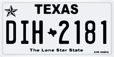 TX license plate DIH2181
