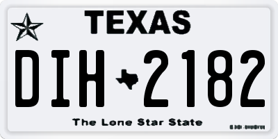 TX license plate DIH2182
