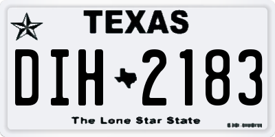 TX license plate DIH2183