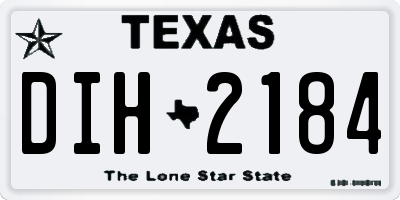 TX license plate DIH2184