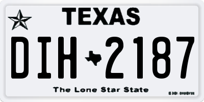 TX license plate DIH2187