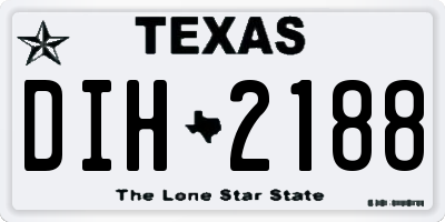 TX license plate DIH2188