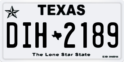 TX license plate DIH2189