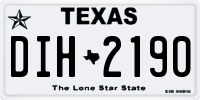 TX license plate DIH2190