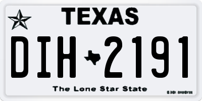 TX license plate DIH2191