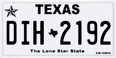 TX license plate DIH2192