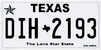 TX license plate DIH2193