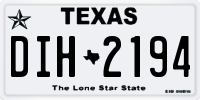TX license plate DIH2194