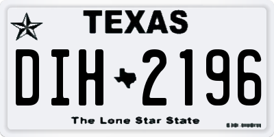 TX license plate DIH2196