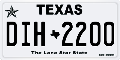 TX license plate DIH2200