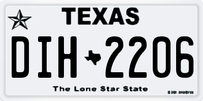 TX license plate DIH2206