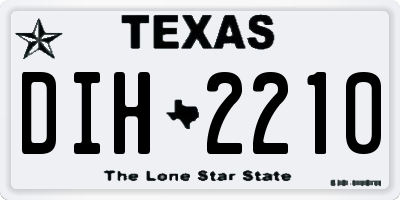 TX license plate DIH2210
