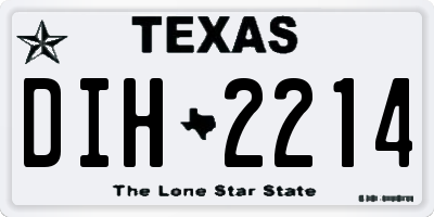 TX license plate DIH2214